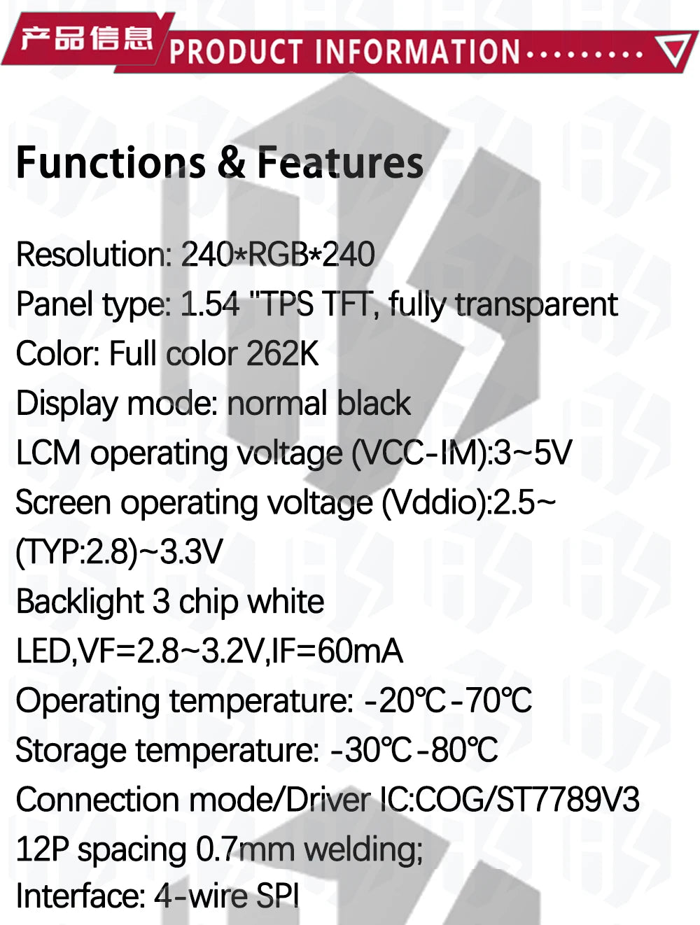 1.54 Inch 1.54" Full Color TFT Display Module HD IPS LCD LED Screen 240x240 SPI Interface ST7789 For Arduino
