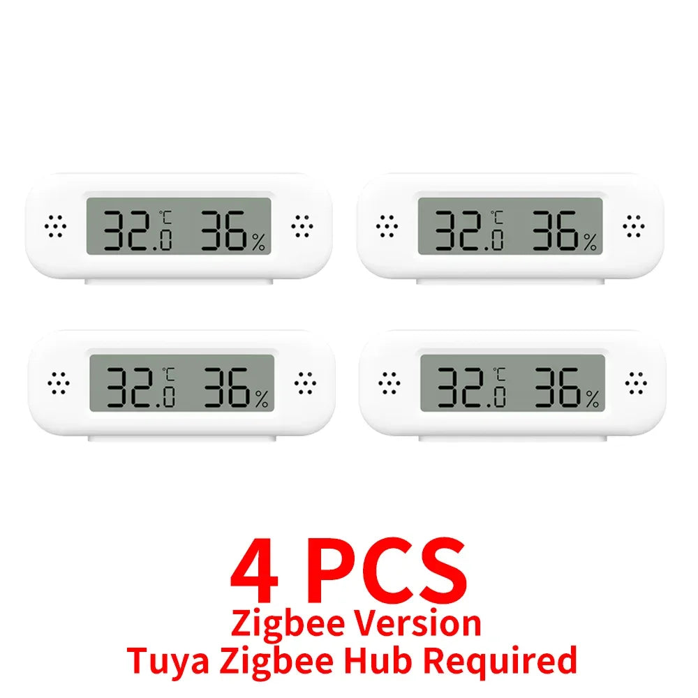 Tuya WiFi Zigbee 3.0 Temperature Humidity Sensor Hygrometer Thermometer App Remote Monitor Work With Yandex Alexa SmartLife