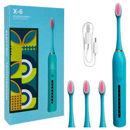 Electric Toothbrush Charging Six Speed Smart Sonic  for Adults and Children with Ultra Fine Soft Bristles Waterproof Portable