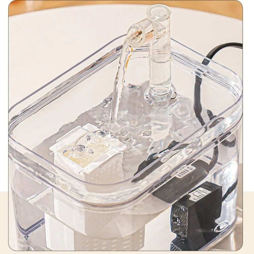 1000ml Automatic Pet Water Fountain Transparent USB Power Cat Water Dispenser for Indoor Dog and Cat Water Feeding Supplies