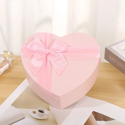 New Heart-shaped Gift Box Red Bowknot Present Boxes with Cover Gift Storage Container Valentine's Day