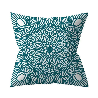 Housse de coussin bleu turquoise, coussins décoratifs pour canapé, housses de coussin géométriques en polyester, 45 x 45 cm, coussins décoratifs, taies d'oreiller simples