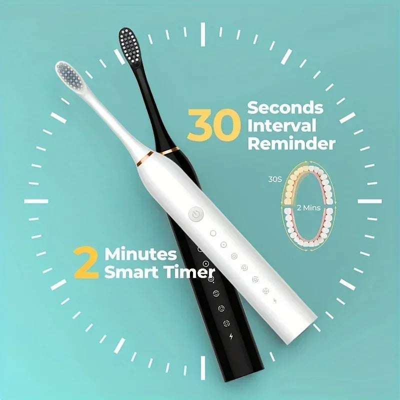 Electric Toothbrush Charging Six Speed Smart Sonic  for Adults and Children with Ultra Fine Soft Bristles Waterproof Portable