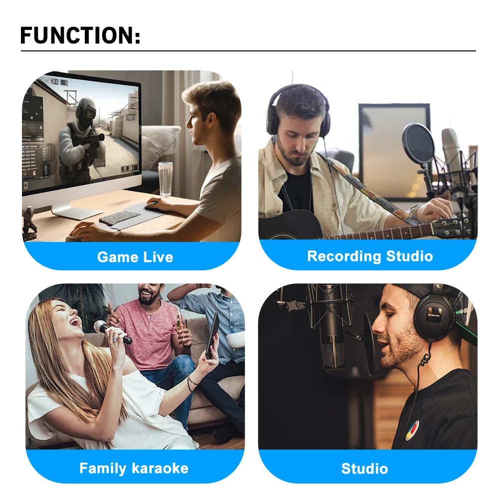KDES AI XLR Condenser Microphone Professional Cardioid Studio Mic for Recording Podcasting Voice Over Streaming Home Studio