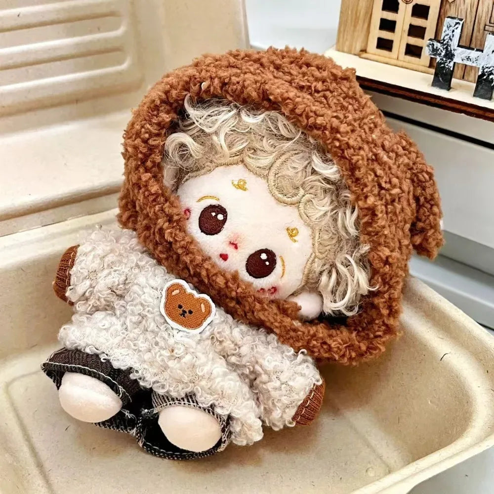 10cm Cotton Doll Clothes Prince Set Autumn Winter Style Starfish Body Wearable Plush Doll Change Retro Skirt Overalls Set