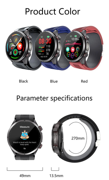 New Blood pressure Non-invasive Health Monitor Airbag Sports Smart Watches ECG+PPG Precise 1.43-inch AMOLED Calls Smartwatch NFC