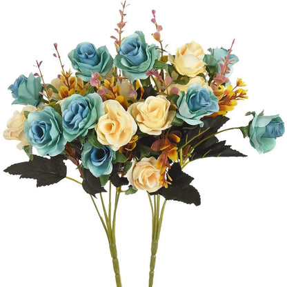 Silk rose Artificial Flowers Wedding Home Christmas Decoration bride Bouquet Diy gift Scrapbooking Wreaths wall Photography prop