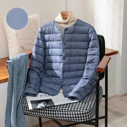 Light Down Coat Spring Autumn Warm Women White Duck Down Slim Jackets Female Fashion Ultra Lightweight Packable Puffer Coats