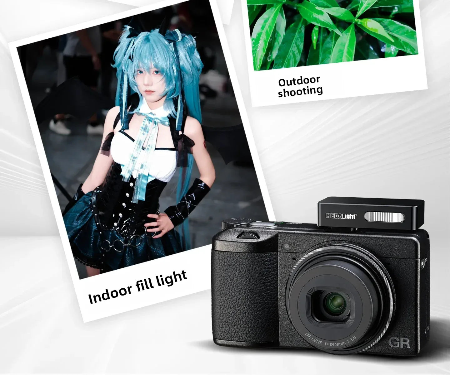 Medalight F20 Mini Rechargeable Camera Flash Light Speedlite for Ricoh GR4/GR3/GR3X for Fuji/Sony/Nikon/Canon/Leica Universal