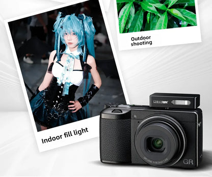 Medalight F20 Mini Rechargeable Camera Flash Light Speedlite for Ricoh GR4/GR3/GR3X for Fuji/Sony/Nikon/Canon/Leica Universal