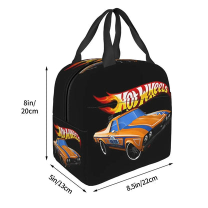 Custom Hot Wheels For Fans Thermal Insulated Lunch Bag Cartoon Sport Car Portable Lunch Container Travel Multifunction Food Box
