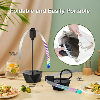 Retractable Fly Repellent Fan - USB Rechargeable Battery Powered, Outdoor Party Bug Deterrent Device