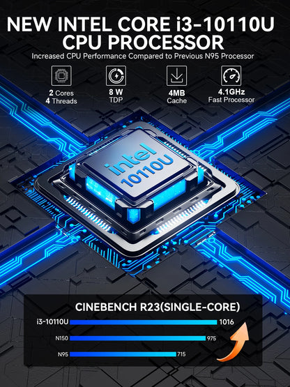 GMKtec G3 Pro Mini PC Intel Core i3-10110U 2×DDR4 2×M.2 SSD WiFi 6 BT5.2 2.5G LAN Dual HDMI Windows 11 Pro