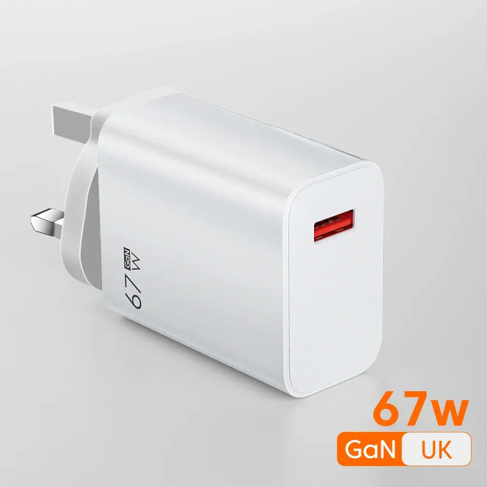 EU US UK Plug 67W 6A USB Fast Charger For Xiaomi 10T 11 12 Lite 13T Redmi Note 10 11T 12 13 POCO X4 X5 F5 Type C Charging Cable