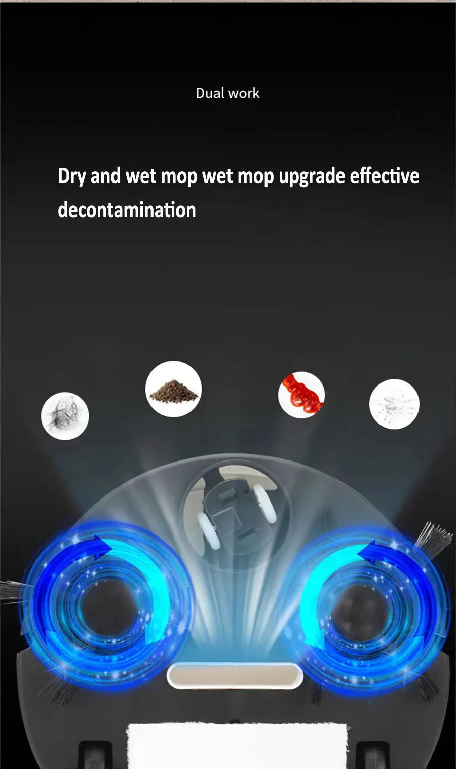Wireless Smart Robot Sweeping Robot Vacuum Cleaner Mopping 3 In 1 Smart USB 1500Pa Dragging Cleaning Sweep Floor For Home Office