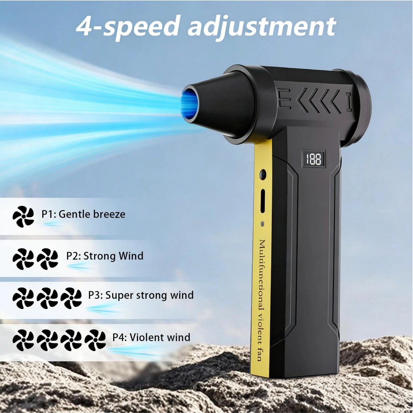 High-Speed Turbo Electric Portable Cooler Air  160000 RPM Rechargeable Powerful Violent Dust Blower Brushless Motor
