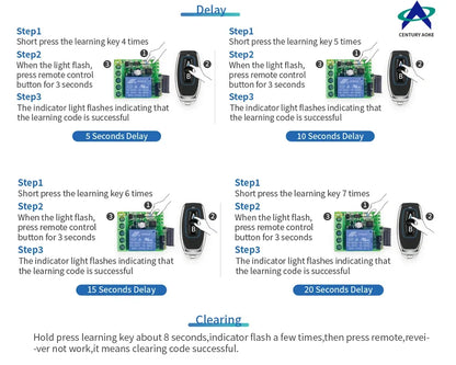 433MHz Wireless DC 12V Remote Control Switch 1CH RF 10A Relay Receiver and 2CH Transmitter For Door Electromagnetic Lock DIY