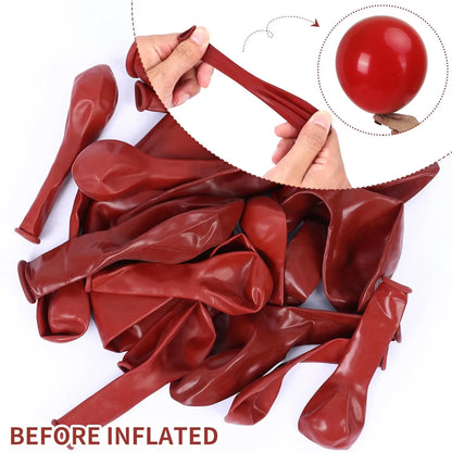 104 Pieces Ruby Red Balloon Red Garland Arch Set with Different Sizes, Suitable for Birthday, Wedding, Valentine's Day
