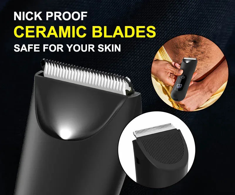 The Ballber Pro Electric Groin & Body Hair Trimmer for Men - Mens Body Groomer Kitfor Privates -Shaver for Hard to Reach Areas