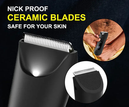 The Ballber Pro Electric Groin & Body Hair Trimmer for Men - Mens Body Groomer Kitfor Privates -Shaver for Hard to Reach Areas