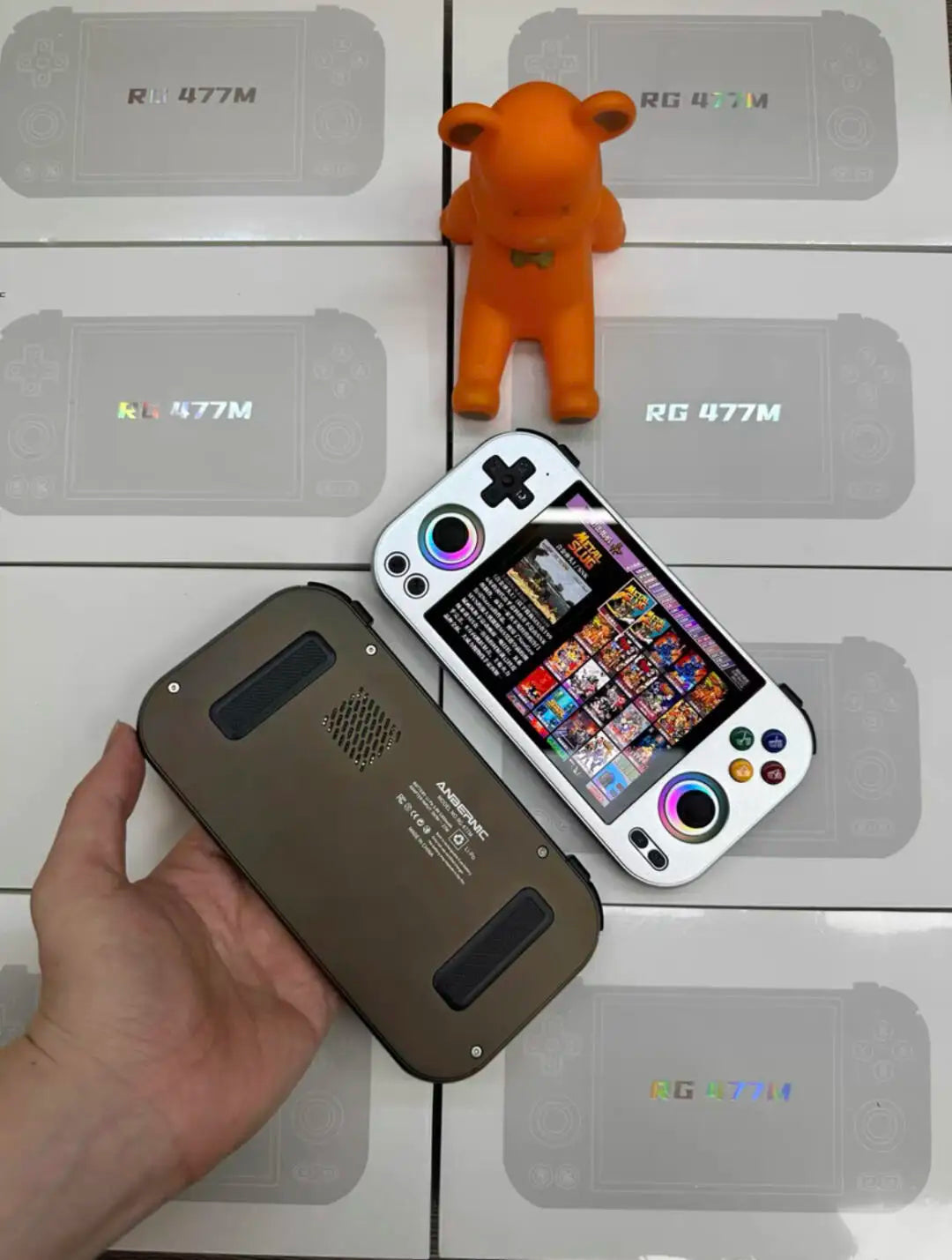 ANBERNIC RG 477M Retro Handheld Game Console 4.7" LTPS In-Cell Screen Android Video Game Player Dimensity 8300 AI Assistant FOTA