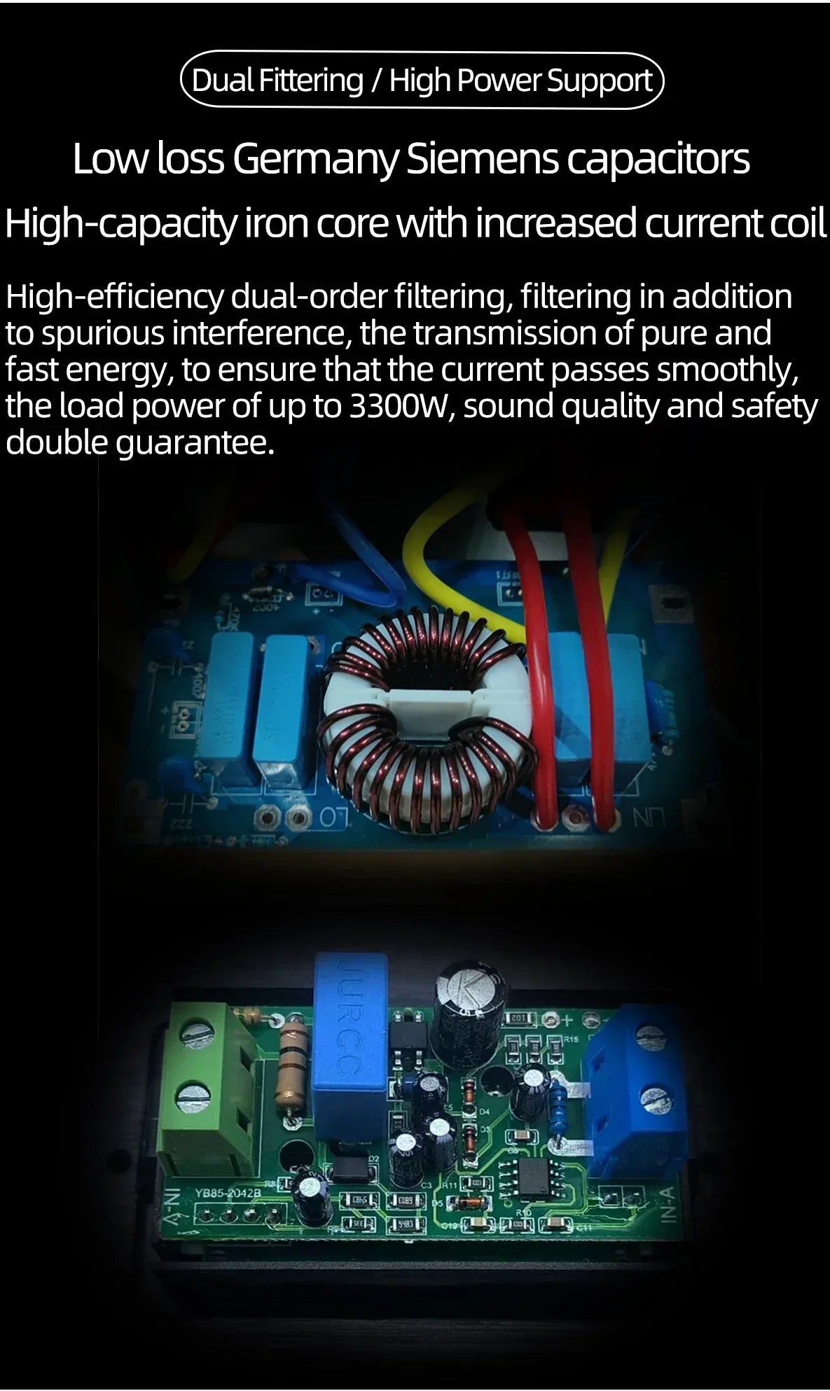 Hi-end EU Hifi Power Filter for Standard EU Socket Noise-free Audio Purifier Filter Power Conditioner with EU Outlets Strip
