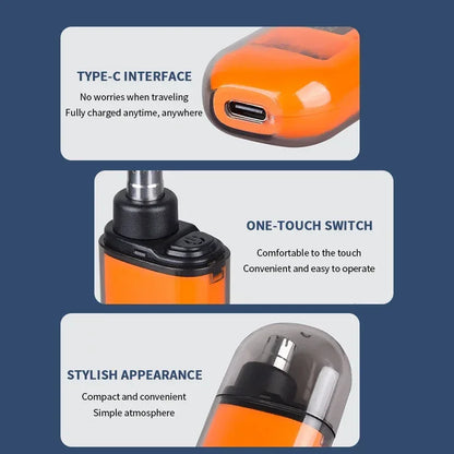 Portable Nose Hair Trimmer Mini Trimmer for Nose Mini Nose and Ear Hair Trimmer Nose Trimmer Rechargeable Trimmer 2-in-1Unisex