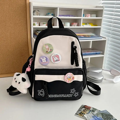 Cute Japanese Style Backpack Nylon Multi-function School Bag Large Capacity Handbag Student