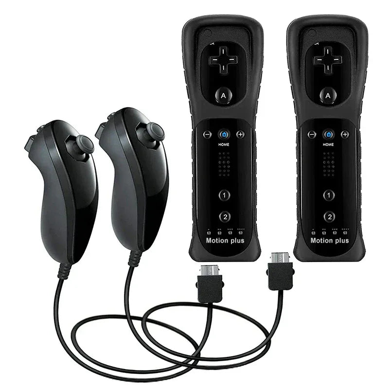 a Whole Set Remote Controller with Nunchuck Controller for  Wii Games Control for Wii Console Wireless Gamepad with Motion Plus