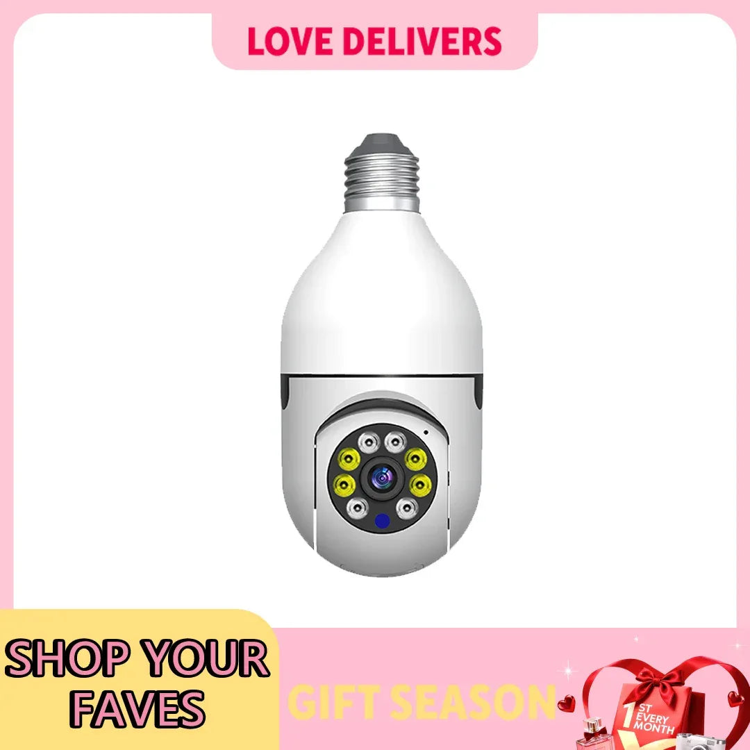 Ease Life APP-Light Bulb Security Cameras Outdoor Wireless WiFi Camera 5GHz, 360 Degree, E27 Light Socket Screw In Securi