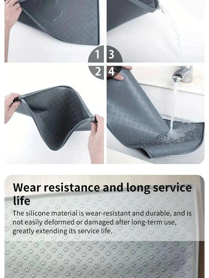 Pet Placemat Nonspill Easy to Clean Foldable Cat and Dog Feeding Mat Silicone Non-slip Waterproof Pet Mat