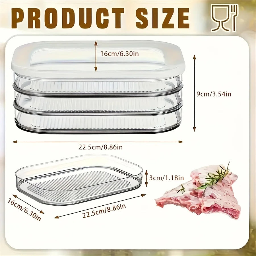 Meat Container for Fridge, Stackable Cold Cuts Storage Containers with Clear Lids for Deli Meat, Bacon, Cheese & Meal Prep