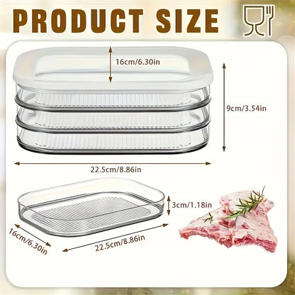 Meat Container for Fridge, Stackable Cold Cuts Storage Containers with Clear Lids for Deli Meat, Bacon, Cheese & Meal Prep