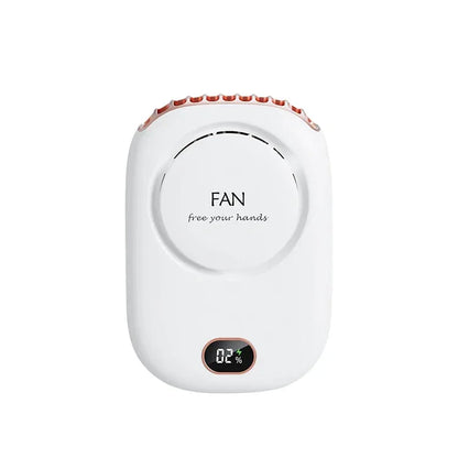 New Portable Hanging Neck Fan, Mini Cooling Waist Fans, Rechargeable Bladeless Fans 2000mAh Outdoor Personal Ventilador