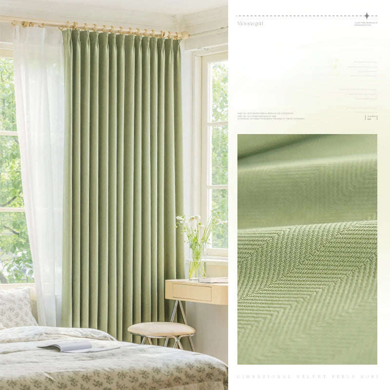 Modern Simple Blackout Curtain Luxury Living Room Drape Room Balcony Floor-to-ceiling Windows Curtains Bedroom Soundproof Drapes