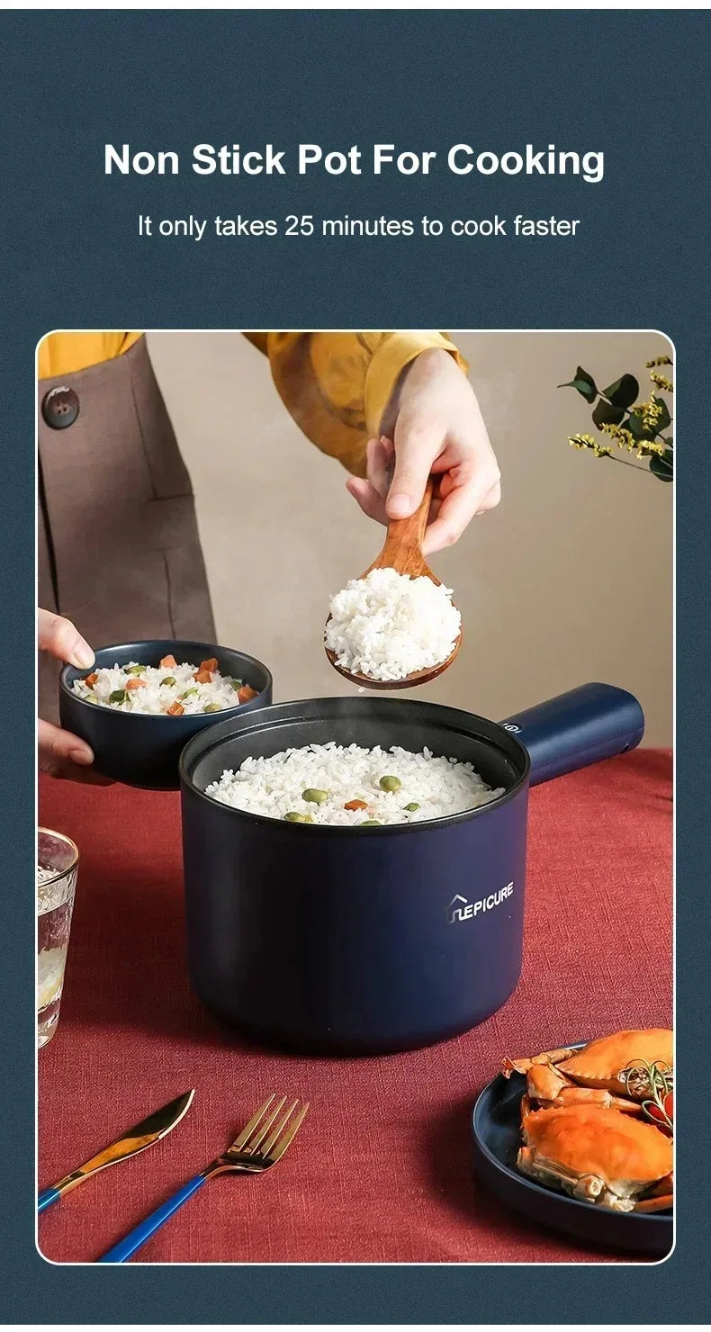 1.8L Mini Household Electric Rice Cooker Multifunction Hot Pot Non-stick Pan Single Double Layer for Students Dormitory