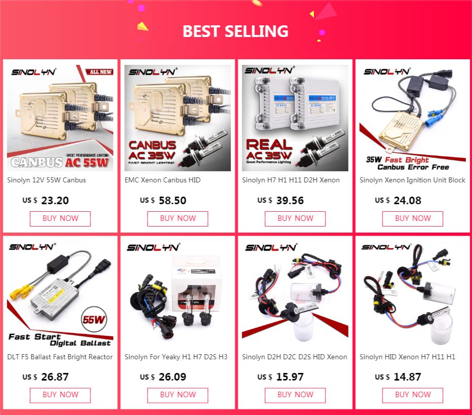 Sinolyn Xenon Ignition Unit Block 12V 35W AC Ballast Reactor For HID Xenon Lamps Light Bulbs H7 H1 H11 9005 9006 Accessories DIY