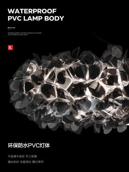 Modern Hanging Ceiling Lamp Chandelier for Living Room Lustre Petal Pendant Chandelier Bedroom Restaurant Black Indoor Lights