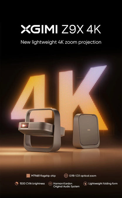 XGIMI Z9X 4K Laser Projector 1500 CVIA Brightness 0.98-1.3:1 Optical Zoom Harman Kardon Audio Smart Home Theater Gaming Beamer