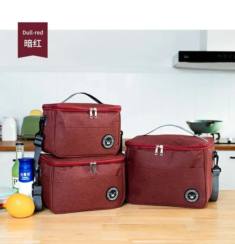 Portable Lunch Bag Food Thermal Box Waterproof Office Cooler Lunchbox With Shoulder Strap Insulated Case Essential for picnics