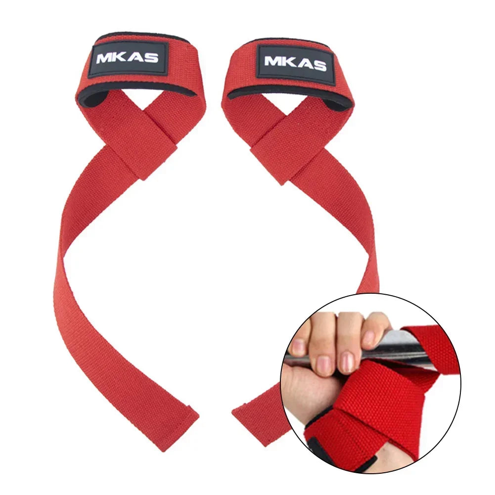 1Pair Non-slip Strap Gym Dumbbell Workout Weights Lifting Straps Crossfit Fitness Equipment Wrist Wrap Lift Exercise Training
