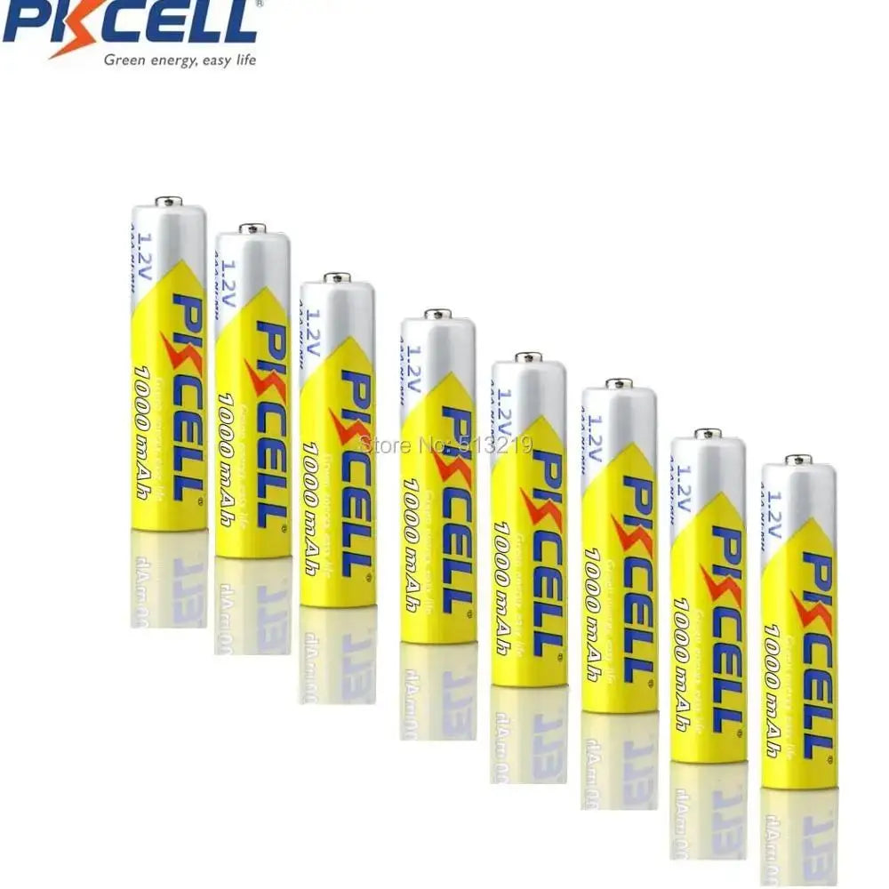 8PC PKcell Rechargeable AAA 1000mAh 1.2V Lithium Batteries 3A NI-MH Rechargeable Battery Suitable For Toys TV remotes Flashlight