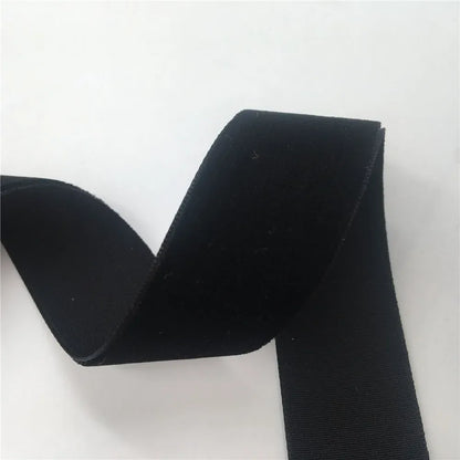 5Yards Nylon Black Velvet Ribbon Golden Single Face for Handmade Gift Bouquet Wrapping Home Party Decoration Christmas