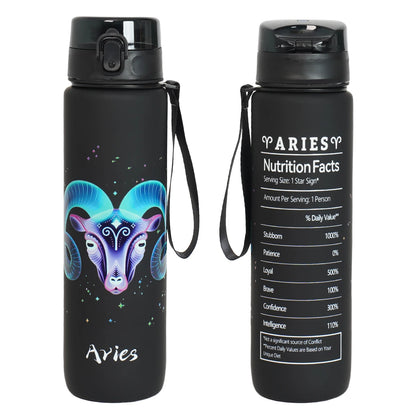 12 zodiac Aquarius 1L outdoor activity leak-proof plastic cup portable water bottle birthday gift holiday gift