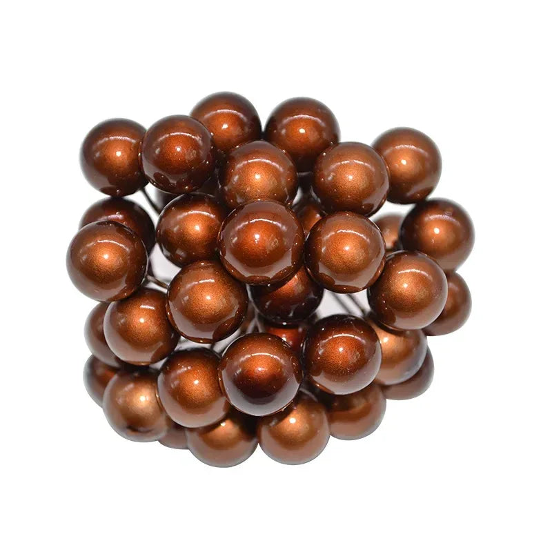 50Pcs/lot Mini Artificial Flower Fruit Stamens Cherry Christmas Plastic Pearl Berries for Wedding DIY Gift Box Decorated Wreaths