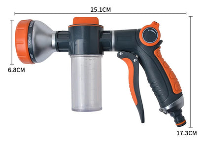 8 Function Foam Lance Water Gun High Pressure Nozzle Jet Garden Car Water Washer Sprayer With Foam Pot Cleaning Car Wash Tool