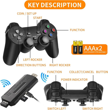 New 4K HD X2 Plus Game Stick Retro Game Console 40000 Games Wireless TV Video Handheld Gaming Player Emulator Game Toy Kid Gift