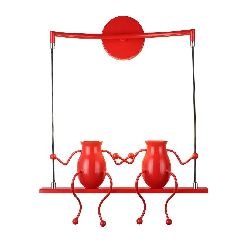 Humanoid Creative Wall Light Modern Simple Little Man Bedside Lamp Sconce Indoor Decor Hanging Lighting for Children Bedroom LED