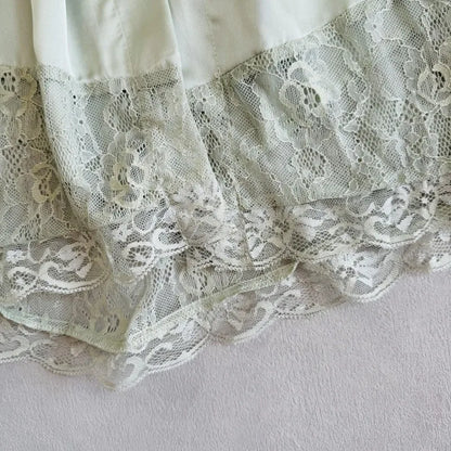 Green Robe Elegant Hem Lace Trim Bathrobe Gown Sleepwear Women Rayon Homewear Intimate Lingerie Bride Wedding Robe Loungewear