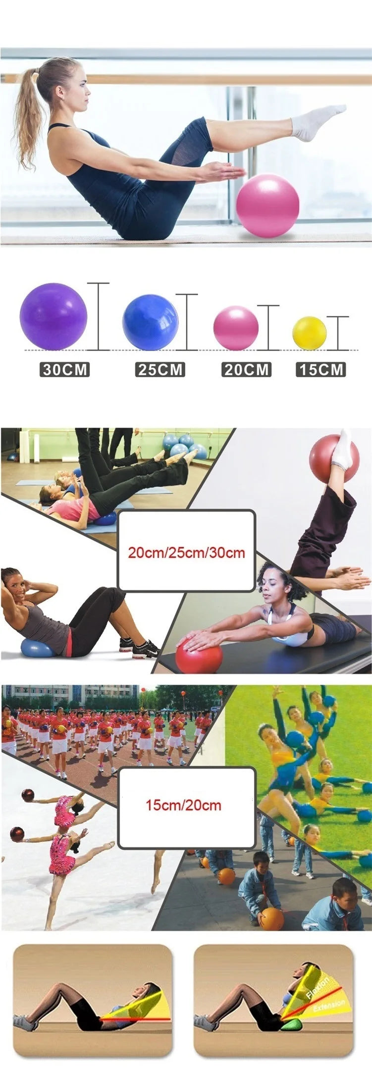 Mini Yoga Ball Physical Fitness ball for fitness Appliance Exercise balance Ball home trainer balance pods GYM YoGa Pilates 30cm